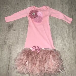 Charming Pink Floral Kids Dance Dress